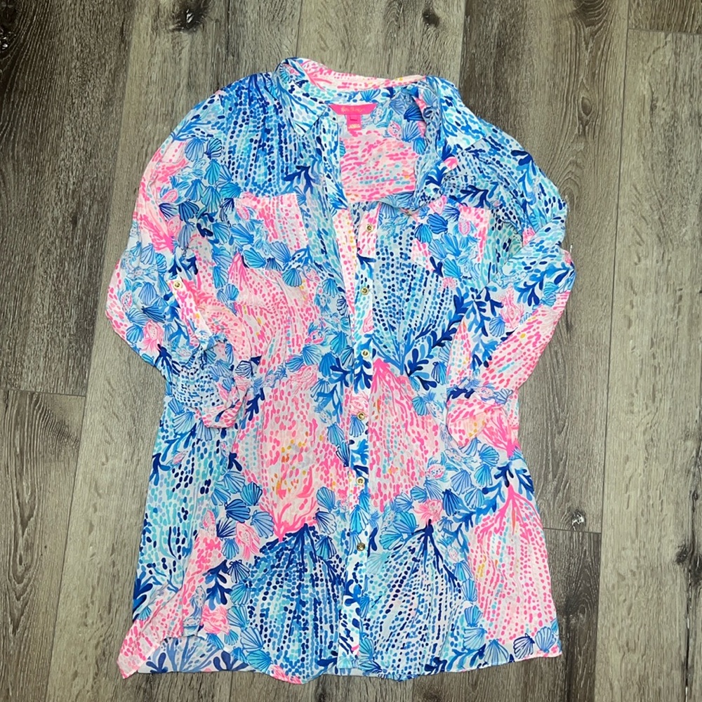 Lily Pulitzer shirt cover up dress
